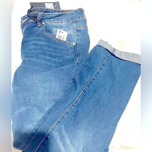 Numero Juniors Ripped Boyfriend Jeans,Torn Blue, feeling betterMedium - Picture 5 of 8